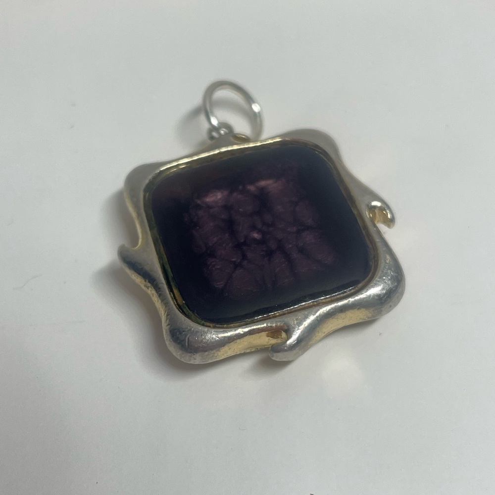 Silver and Purple Cufflink Pendant - Picture 8 of 10